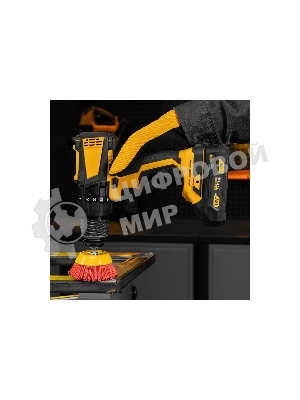 Щетка для дрели Denzel 75 мм, чашка, со шпилькой, нейлоновая щетина