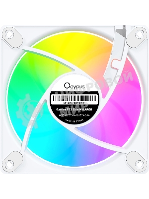 Вентилятор для корпуса Ocypus Gaммa F12 Elite WH ARGb 3 IN 1, 120x120x25мм, 4-PIN PWM, 600-1800 RPM, 26 DBA MAX, HYDRO BEARING