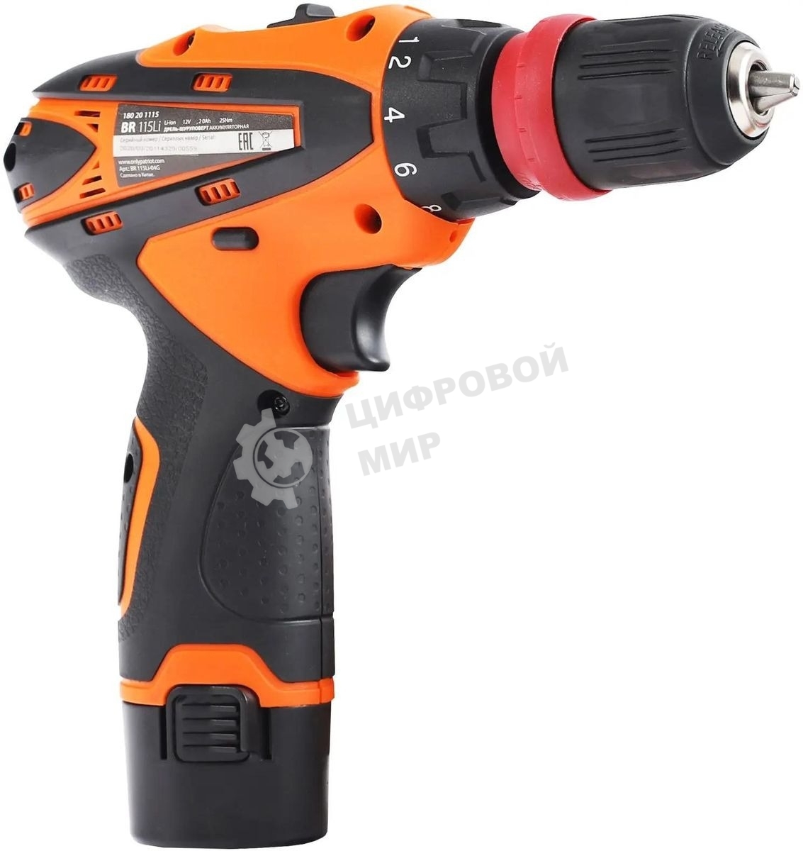 Дрель-шуруповерт аккумуляторная Patriot BR 115Li, Аккумуляторная, 16В, 2 АКБ, Кейс