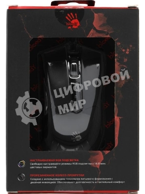 Мышь проводная A4Tech Bloody P90s черный, 8000 dpi, USB, кнопки - 8