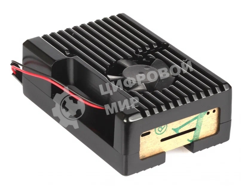 Корпус Qumo Aluminum case with black fan, Raspberry Pi 4, black(RS022)