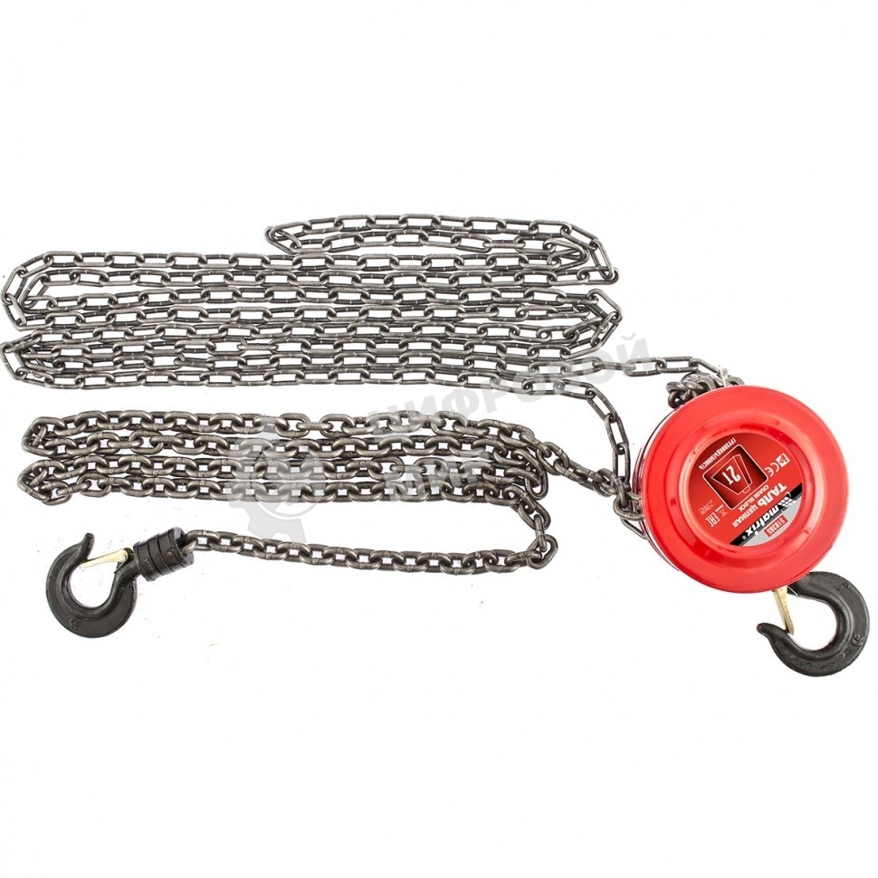 Таль цепная механическая Matrix 2 т, h подъема 2.5 м, расстояние между крюками 380 мм