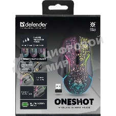 Мышь беспроводная Defender Oneshot GM-067 черный, 3200 dpi, радиоканал, USB, кнопки - 7