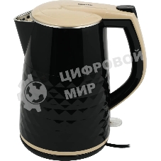 Чайник электрический Centek CT-0025 черный металл 1.8л, 1800W, двойные стенки, кнопка вкл. на ручке