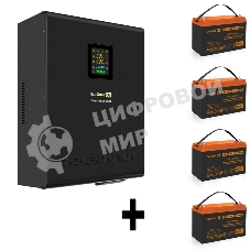 Комплект Источник бесперебойного питания EX296003RUS + батарея 100Aч EX285656RUS 4шт (инвертор, синус, для котла, настенный) ExeGate FineSine SX-3000.LCD.AVR.2SH.T 3000VA/2100W, чистая синусоида, цветной LCD-дисплей, AVR, 2*Schuko+клеммы, линейно-интерактивный, крепление настенное, Black + батарея ExeGate HRL 12-100 (12В, 100А·ч) 4шт