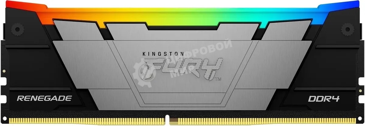 Оперативная память Kingston Fury Renegade, DDR4, 8GB (1x8GB), 3600MHz, CL16, DIMM, с радиатором, RGB, серебристый/черный