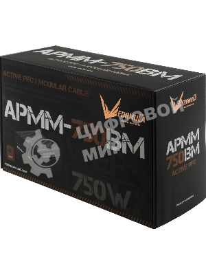 Блок питания Aerocool/Formula ATX 750W APMM-750BM 80 PLUS bronze (20+4pin) APFC 140мм fan 6xSATA Cab Manag RTL