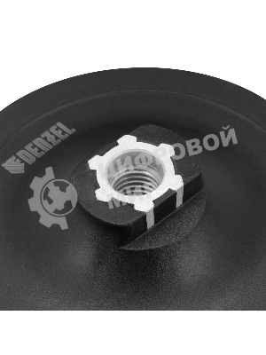 Тарелка опорная Denzel для дрели и УШМ с липучкой, 125 мм, стандартная, с адаптером c М14 на d8