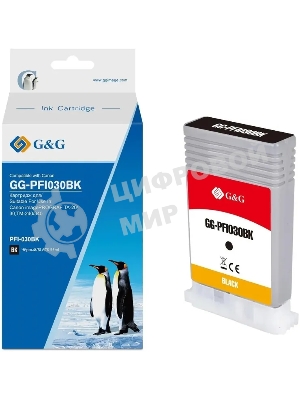 Картридж струйный G&G GG-PFI030BK PFI-030BK черный (55мл) для Canon imagePrograf TA-20/30 TM-240/340