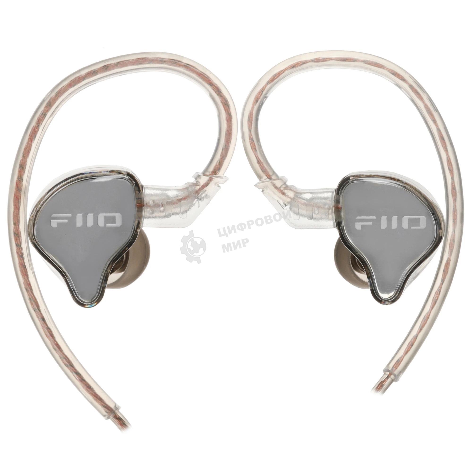 Гарнитура внутриканальные Fiio JD10 Type C 1.2м прозрачный/черный проводные крепление за ухом (80004221)