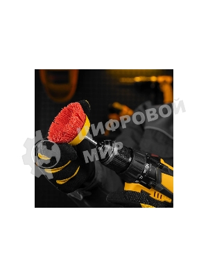 Щетка для дрели Denzel 75 мм, чашка, со шпилькой, нейлоновая щетина