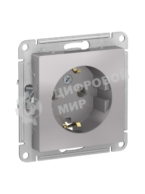 Механизм розетки 1-м СП AtlasDesign с заземл. 16А алюм. SchE ATN000343
