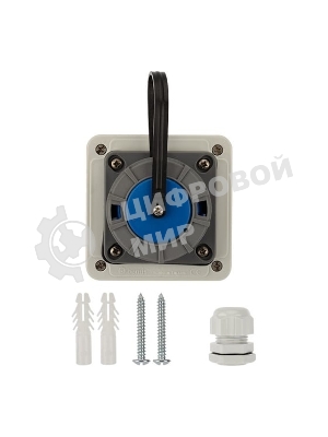 Розетка настенная Rexant влагозащищенная с крышкой 16 А, 2Р+РЕ, IP68