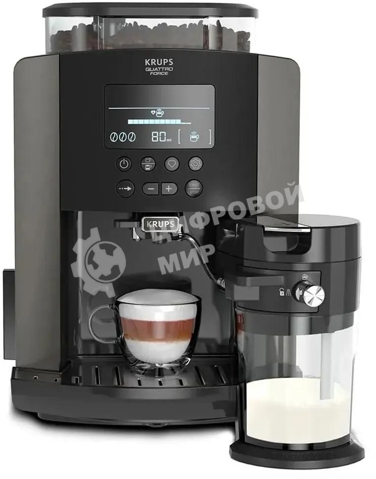 Кофемашина Krups Arabica Latte EA819E10 1450Вт черный/коричневый