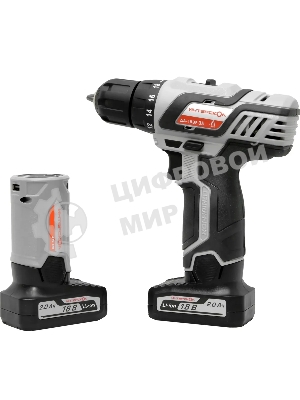 Дрель-шуруповерт ИНТЕРСКОЛ ДА-18ЭР, 12 В, 2 Ач, 35 Нм, щеточный