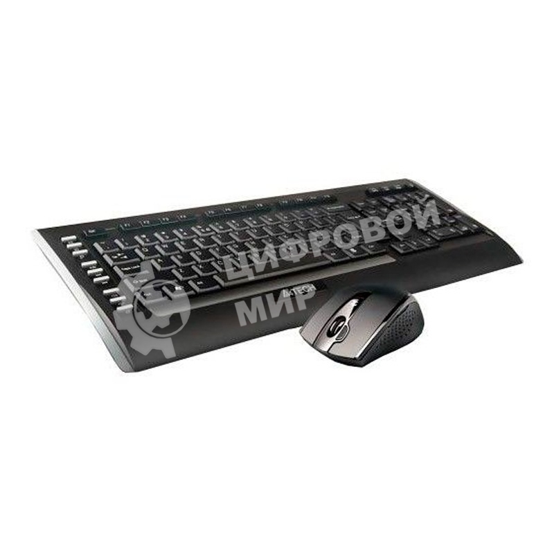 Комплект клавиатура + мышь A4TECH W 9300F USB черный, 2.4G наноприемник