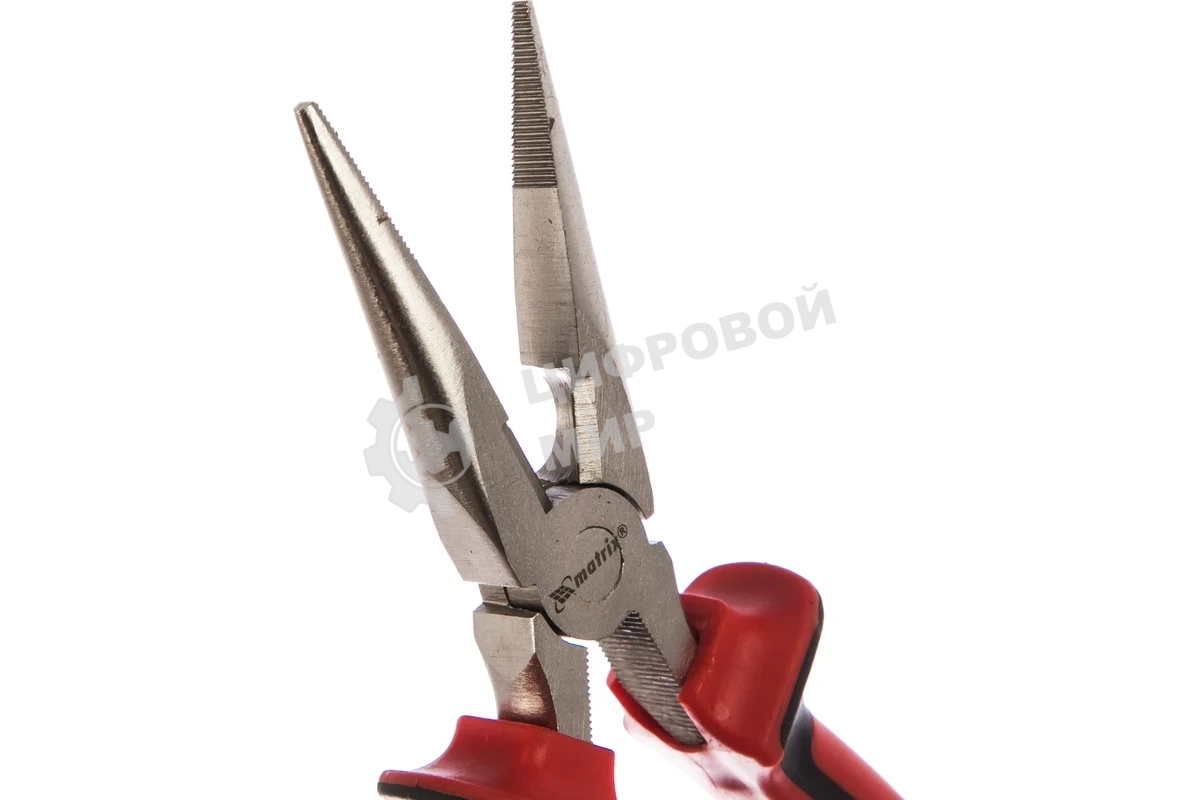 Длинногубцы Matrix NICKEL 17166 180 мм, прямые никелированные, двухкомпонентные рукоятки