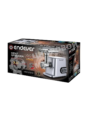 Мясорубка электрическая Endever Sigma-112 серебристый, 4500 Вт, 3 кг/мин, реверс, защита от перегрузки, металлический лоток, насадки - 5