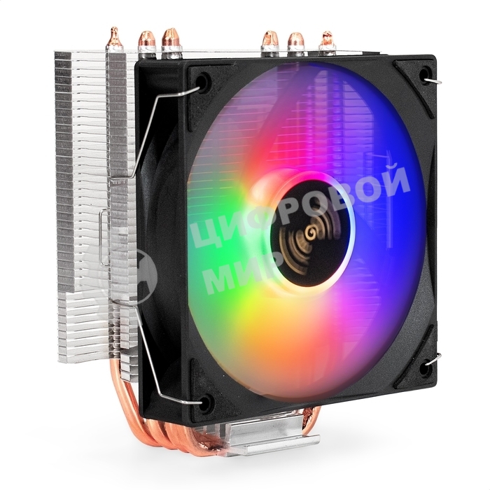 Кулер ExeGate Wizard EXX400V3-PWM.FRGB алюминий/медь, 1800 об/мин, 33 дБ, 4 pin, 140 Вт