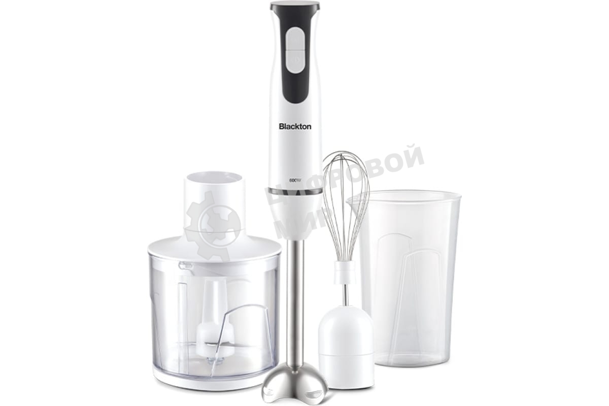 Блендер погружной Blackton Bt HB401S белый-черный, блендер+миксер+измельчитель 800 Вт