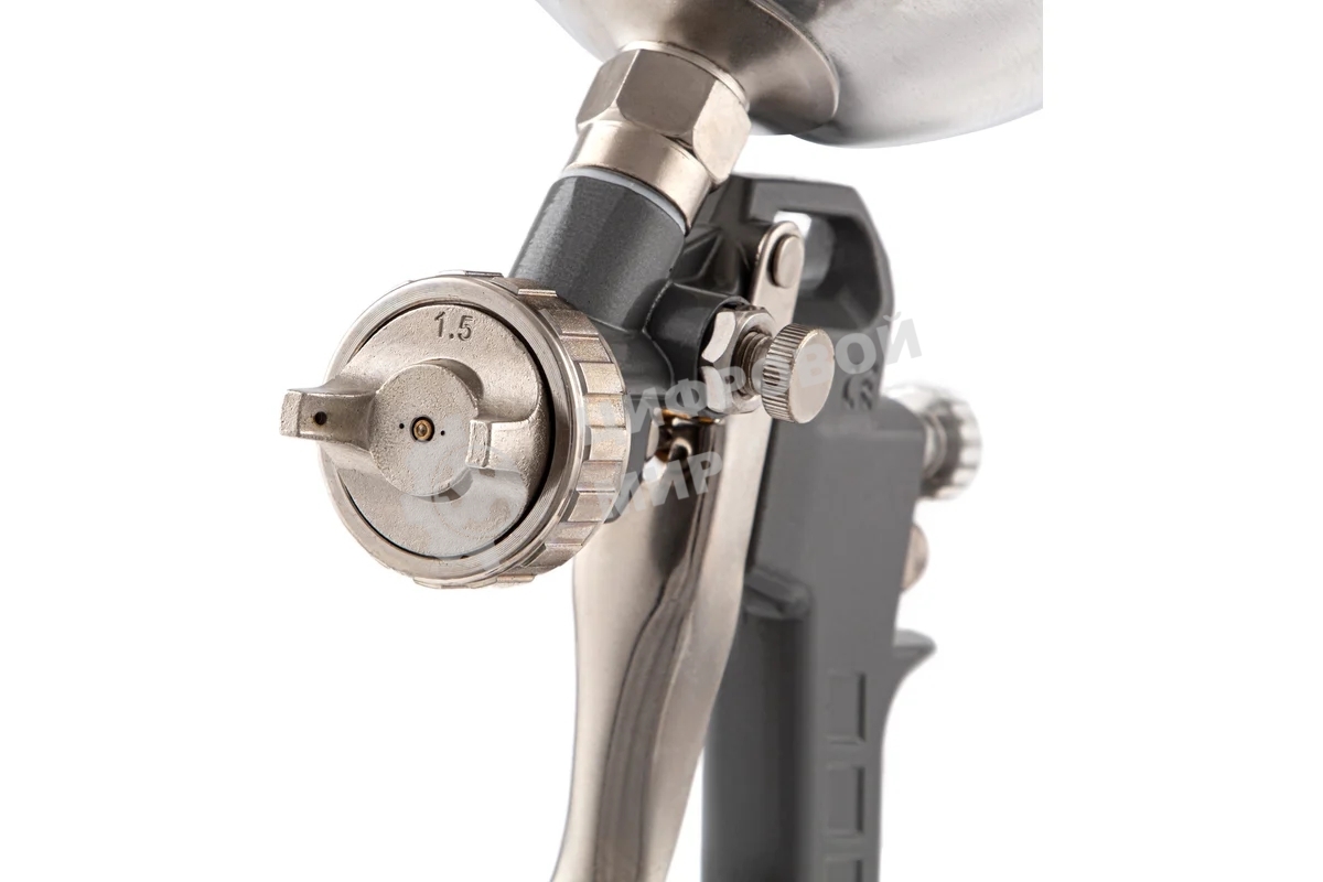 Краскопульт пневматический Matrix краскораспылитель пневмат. с верхним бачком v=1.0л + сопла