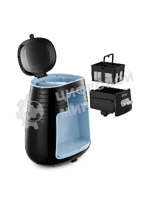 Кофеварка капельная Kitfort КТ-7447 черный/голубой, исп. кофе - молотый, 0.25 л, 450 Вт
