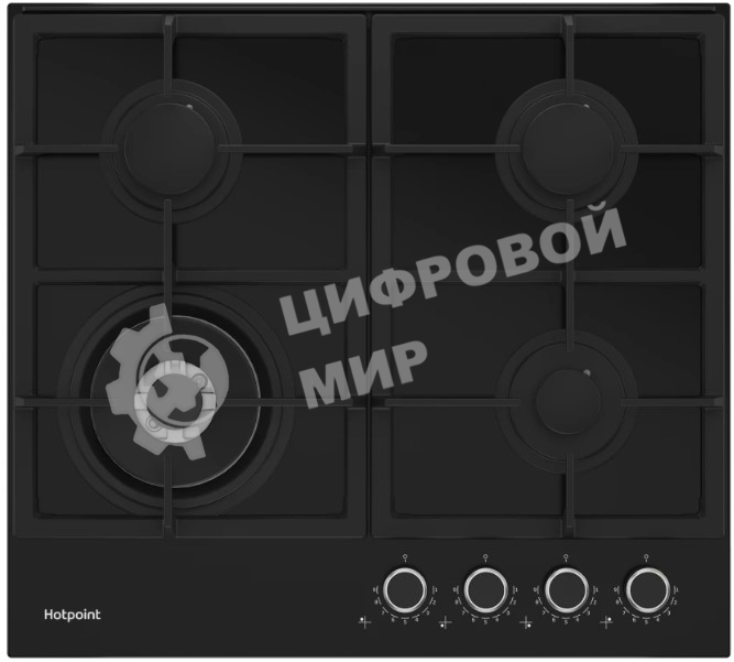 Газовая варочная поверхность Hotpoint HGSL 62 F/BK, независимая, черный