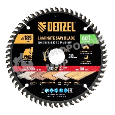 Пильный диск по ламинату Denzel ф185 х 30 мм, 60 зубьев 733847