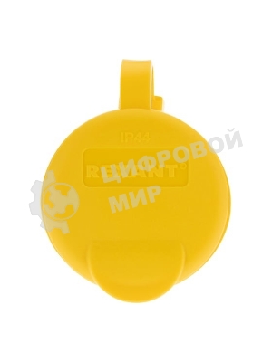 Розетка переносная влагозащищенная Rexant с крышкой, с/з, 16 А, IP44, каучук, желтый