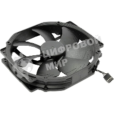 Вентилятор корпусной Noctua NF-A15 HS-PWM chromax.black, 140 мм, 1500 об/мин, 24.6 дБ, 4-pin PWM, без подсветки, черный