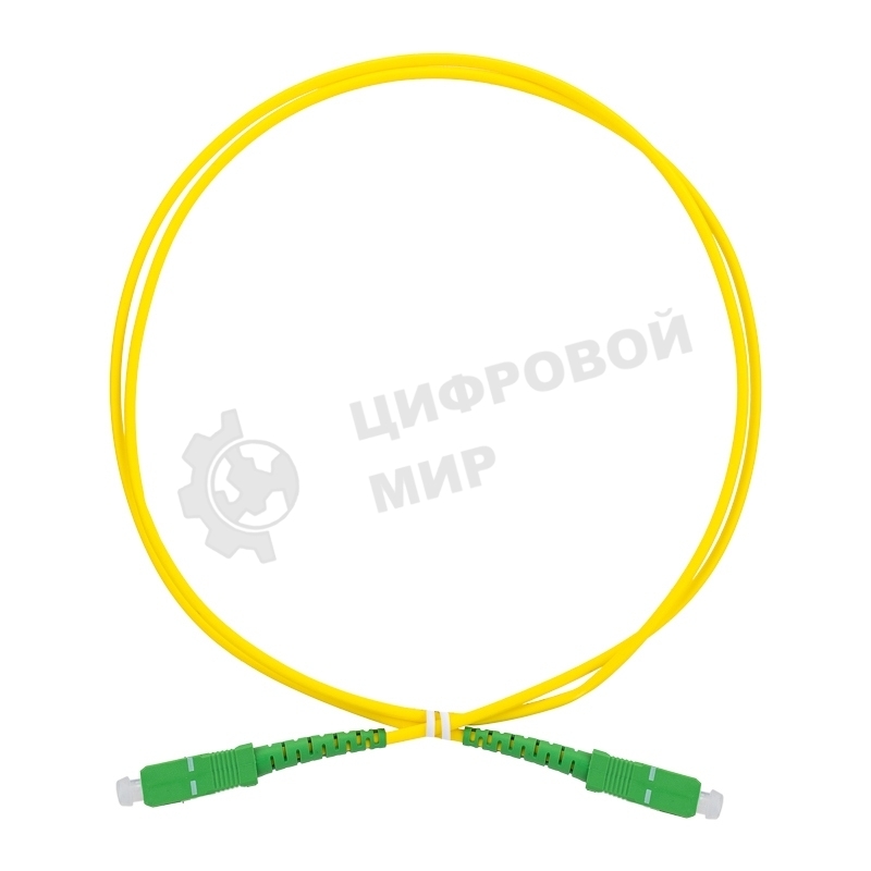 Патч-корд оптический одномодовый (SM) 9/125 OS2 разъемы SC/APC-SC/APC 3мм симплекс LSZH 7м желтый REXANT