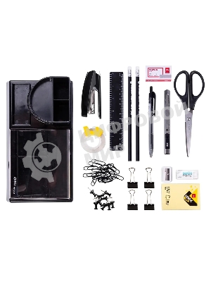 Настольный набор Deli E38254 (16 предметов) пластик, черный