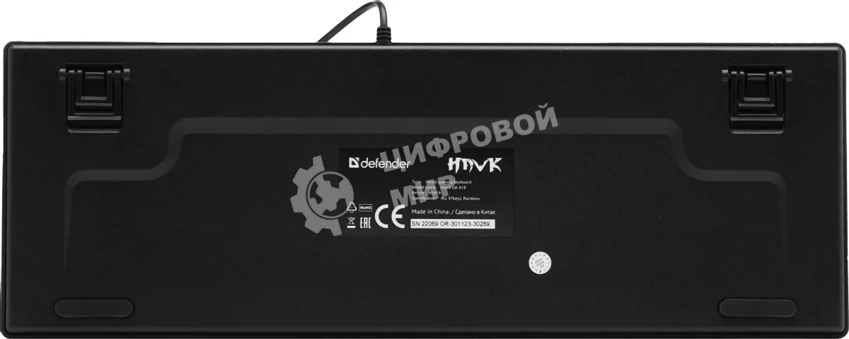 Клавиатура проводная Defender Hawk GK-418, USB, черный/белый