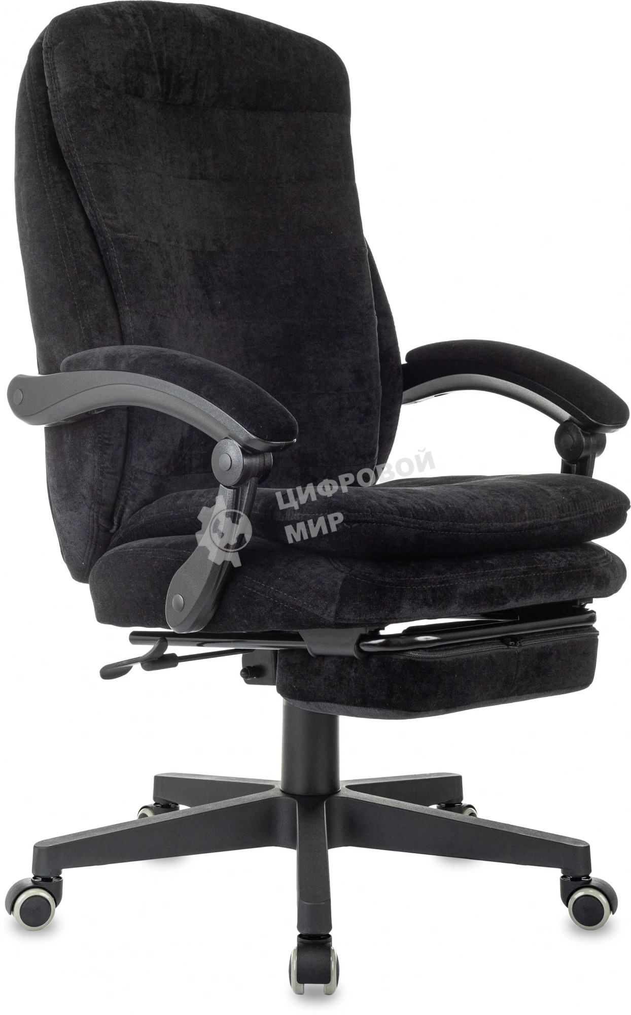 Кресло руководителя Бюрократ T-9950MSG-F Fabric черный Light-20, крестов. пластик, подст. для ног