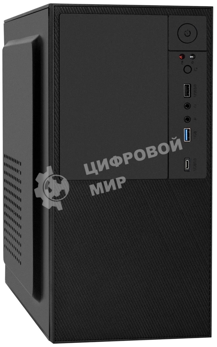 Компьютерный корпус Minitower ExeGate BAA-308UC-UNS450 (mATX, БП UNS450 с вент. 12см, 1хUSB/1хUSB 3.0/1хTypeC, HD Audio, черный)