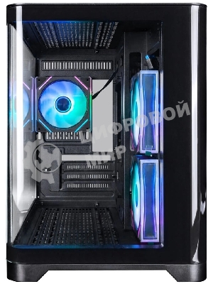 Компьютерный корпус 1STPLAYER UVIEW UV6 ARGB черный mATX 3x120мм ARGB fans UV6-BK-2FC7R-1FC7