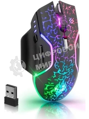 Мышь беспроводная Defender Oneshot GM-067 черный, 3200 dpi, радиоканал, USB, кнопки - 7