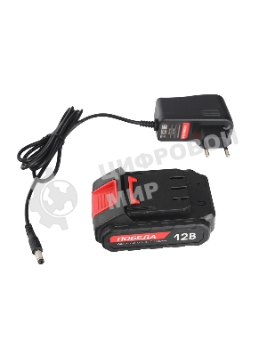 Дрель-шуруповерт Победа ДА-12/1Ли, 12В, 2,2 Ач, 3 Нм, щеточный