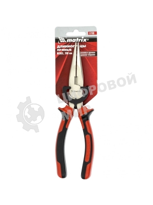 Длинногубцы Matrix NICKEL 17168 200 мм, прямые никелированные, двухкомпонентные рукоятки