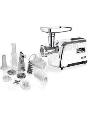 Мясорубка электрическая Centek CT-1602 Juice белый, 2000 Вт, 2.0 кг/мин, реверс, защита от перегрузки, металлический лоток, насадки - 5