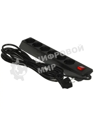 Сетевой фильтр SVEN Optima 5,0 м (6 розеток с защитными шторками) черный, цветная коробка