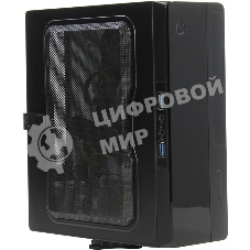 Компьютерный корпус Powerman EQ101BK slim ATX 200W Black 6117857 (8см Fan, 2* USB 3.0, Audio, PM-200ATX-PRO APFC)