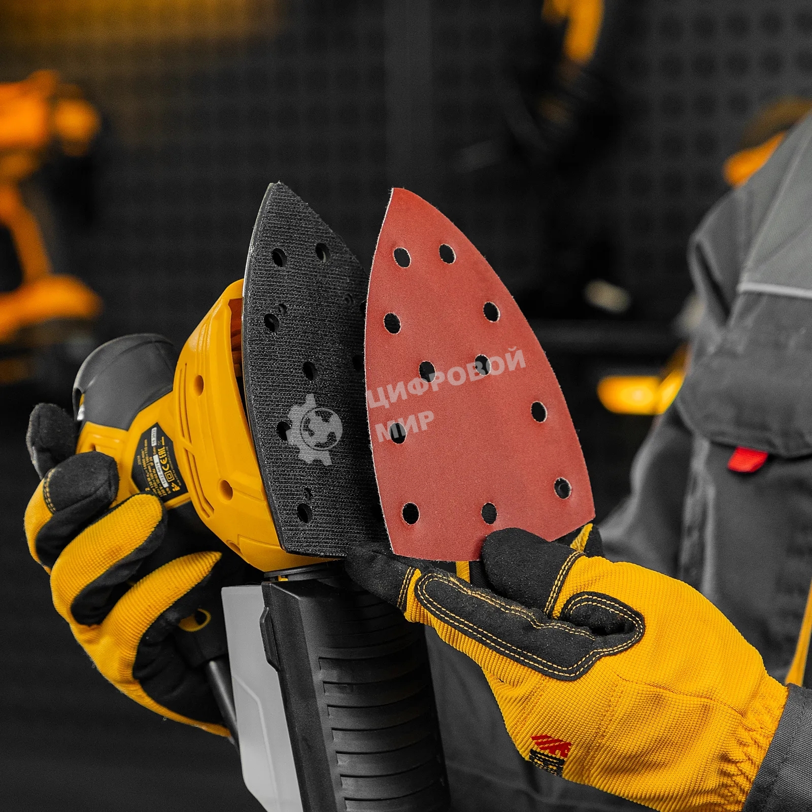 Треугольник абразивный Denzel на ворc. подложке под 