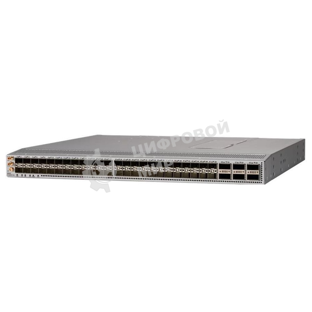 Коммутатор Cisco Nexus N9K-C93180YC-FX, 48×25 Гбит/с SFP+, 6×100 Гбит/с QSFP28, управляемый