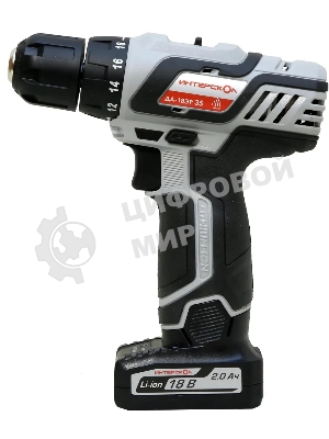 Дрель-шуруповерт ИНТЕРСКОЛ ДА-18ЭР, 12 В, 2 Ач, 35 Нм, щеточный