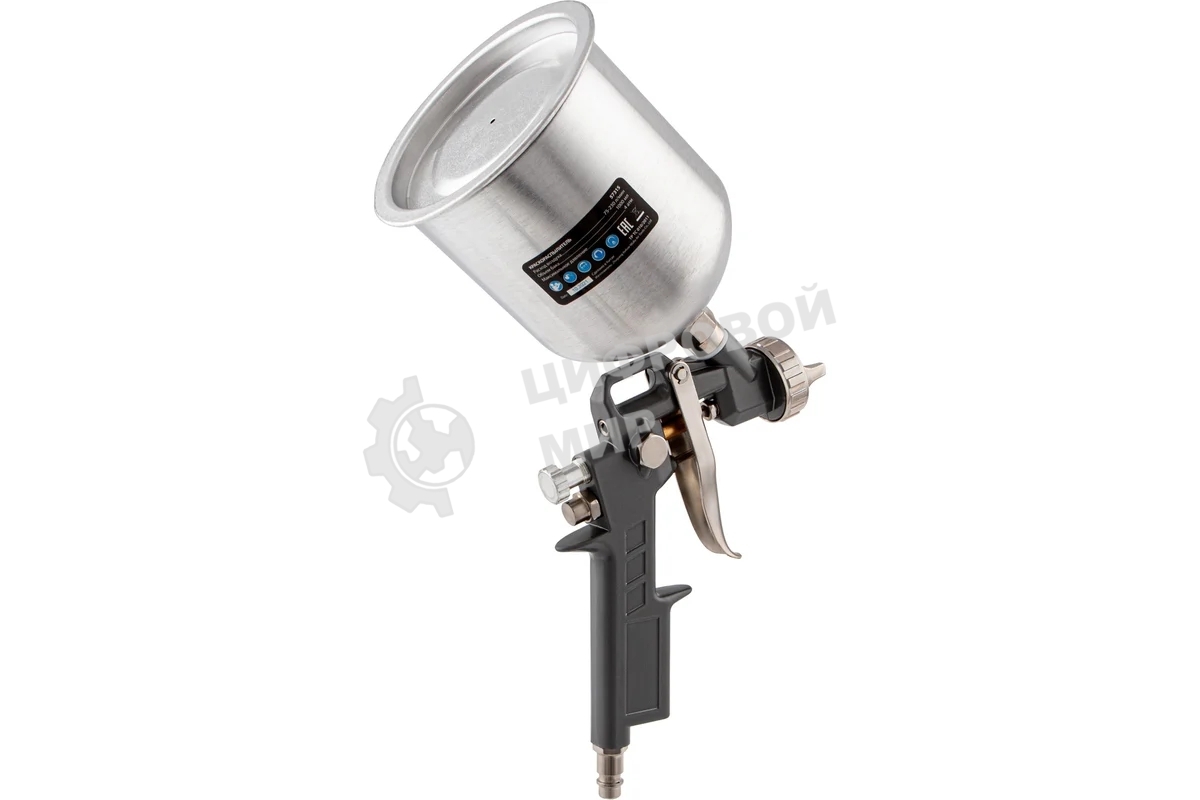 Краскопульт пневматический Matrix краскораспылитель пневмат. с верхним бачком v=1.0л + сопла