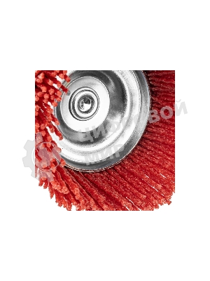 Щетка для дрели Denzel 75 мм, чашка, со шпилькой, нейлоновая щетина