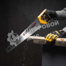 Ножовка по дереву Denzel 500 мм, 9 TPI, зуб 3D, двухкомпонентная рукоятка