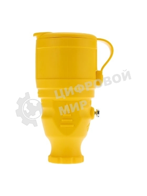 Розетка переносная влагозащищенная Rexant с крышкой, с/з, 16 А, IP44, каучук, желтый