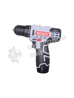 Дрель-шуруповерт Ресанта ДА-12-2Л, 12 В, 2 Ач, 40 Нм, щеточный